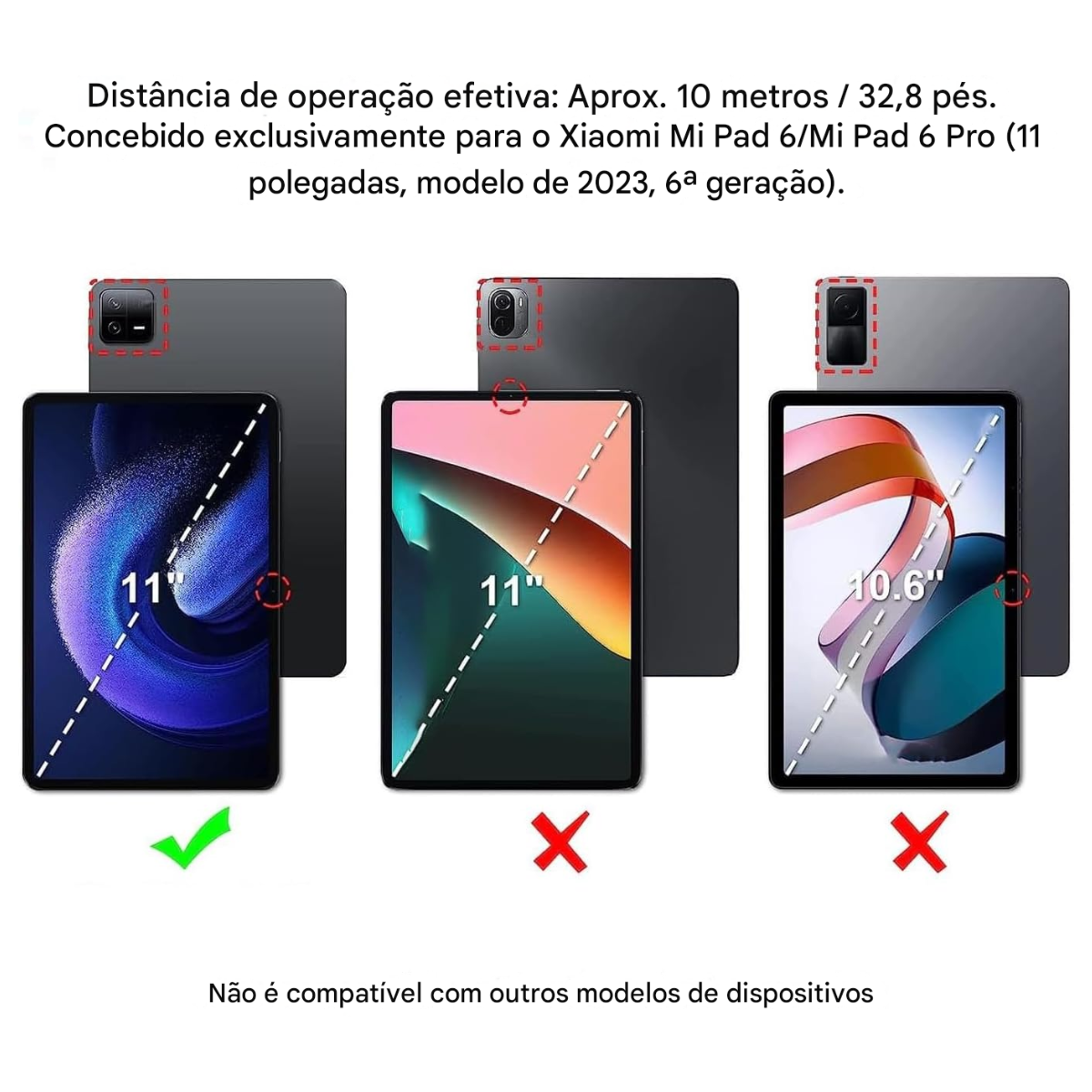 Capa com Teclado e Touchpad para Tablet – Compatível com iPad, Samsung Galaxy Tab e Redmi Pad