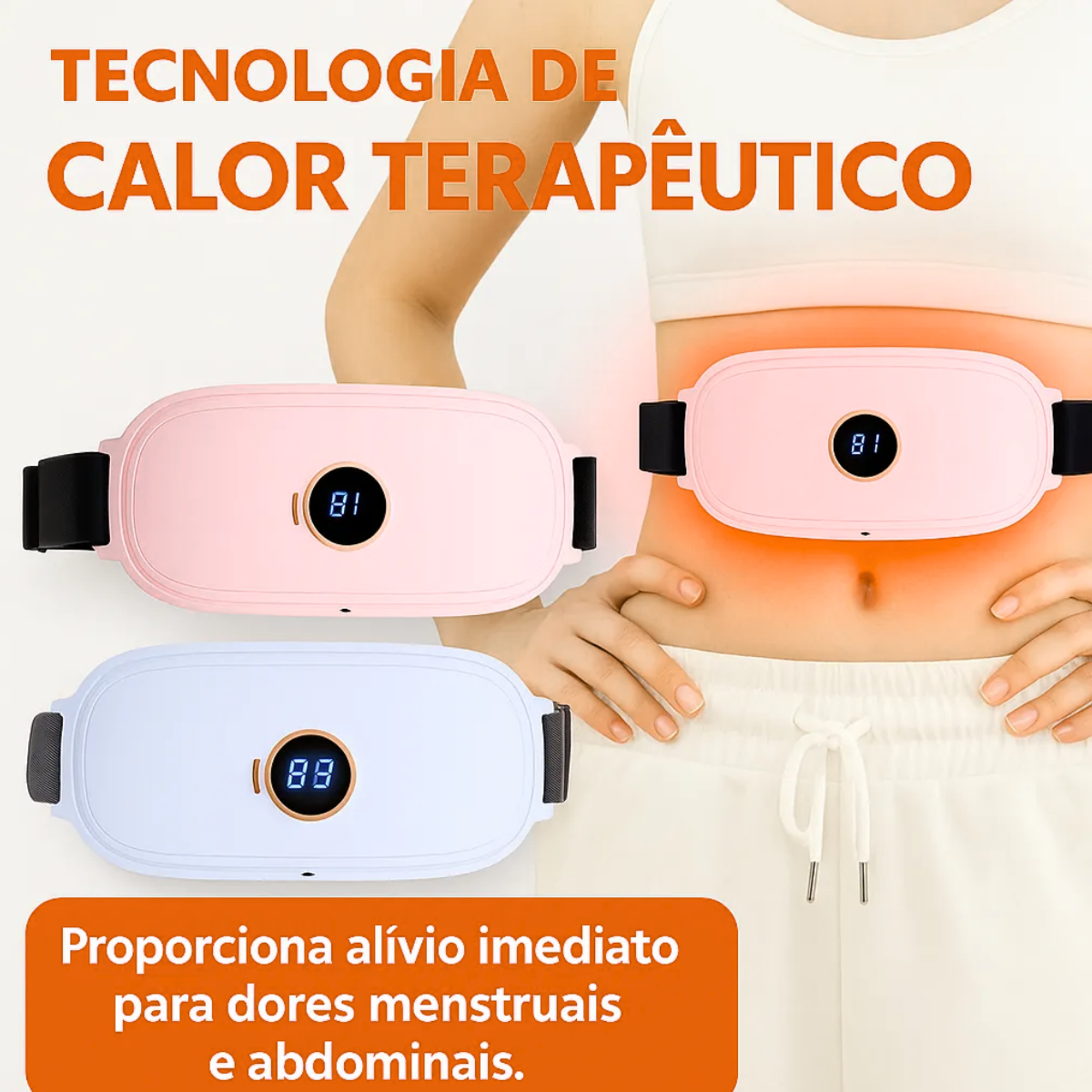 Atacado | Cinta Massageadora Térmica para Cólicas com Aquecimento e Vibração USB