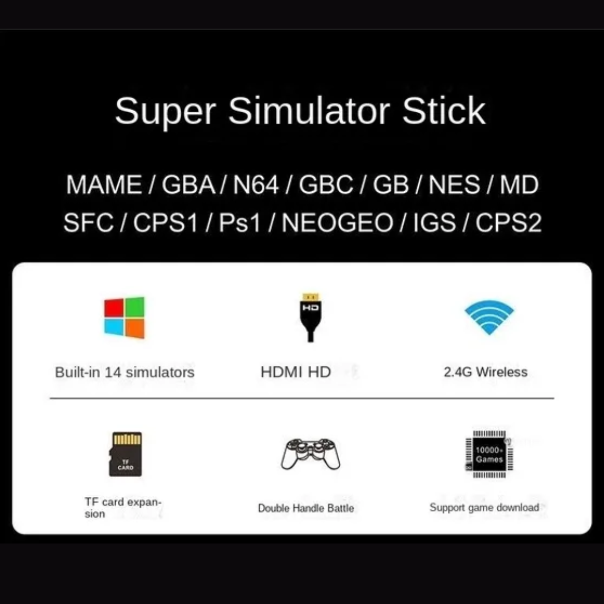 Atacado | Game Stick Retro 4K com 2 Controles Sem Fio e 30.000 Jogos Clássicos