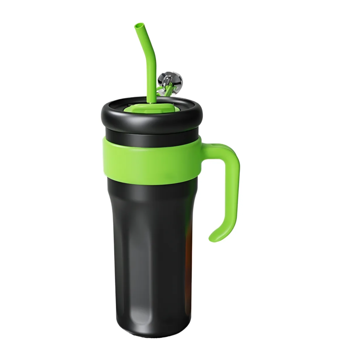 Atacado | Garrafa Térmica Inox 1200ml com Alça, Canudo de Silicone e Proteção Antiderrapante
