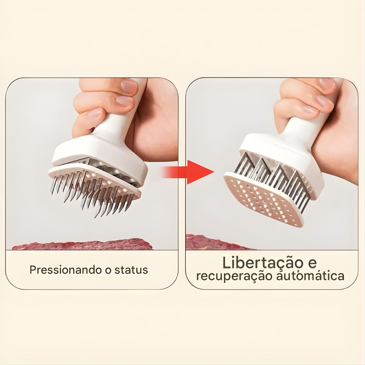 Atacado | Amaciador de Carne Profissional com Agulhas em Aço Inox