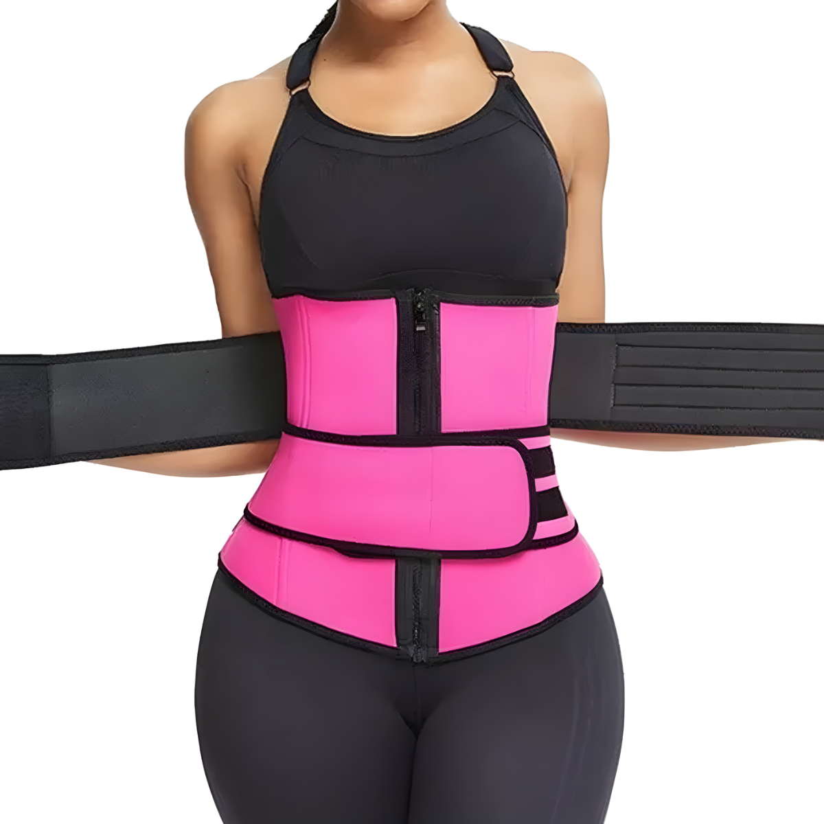Atacado | Cinta Modeladora Neoprene Efeito Sauna Dupla Compressão com Zíper e Velcro