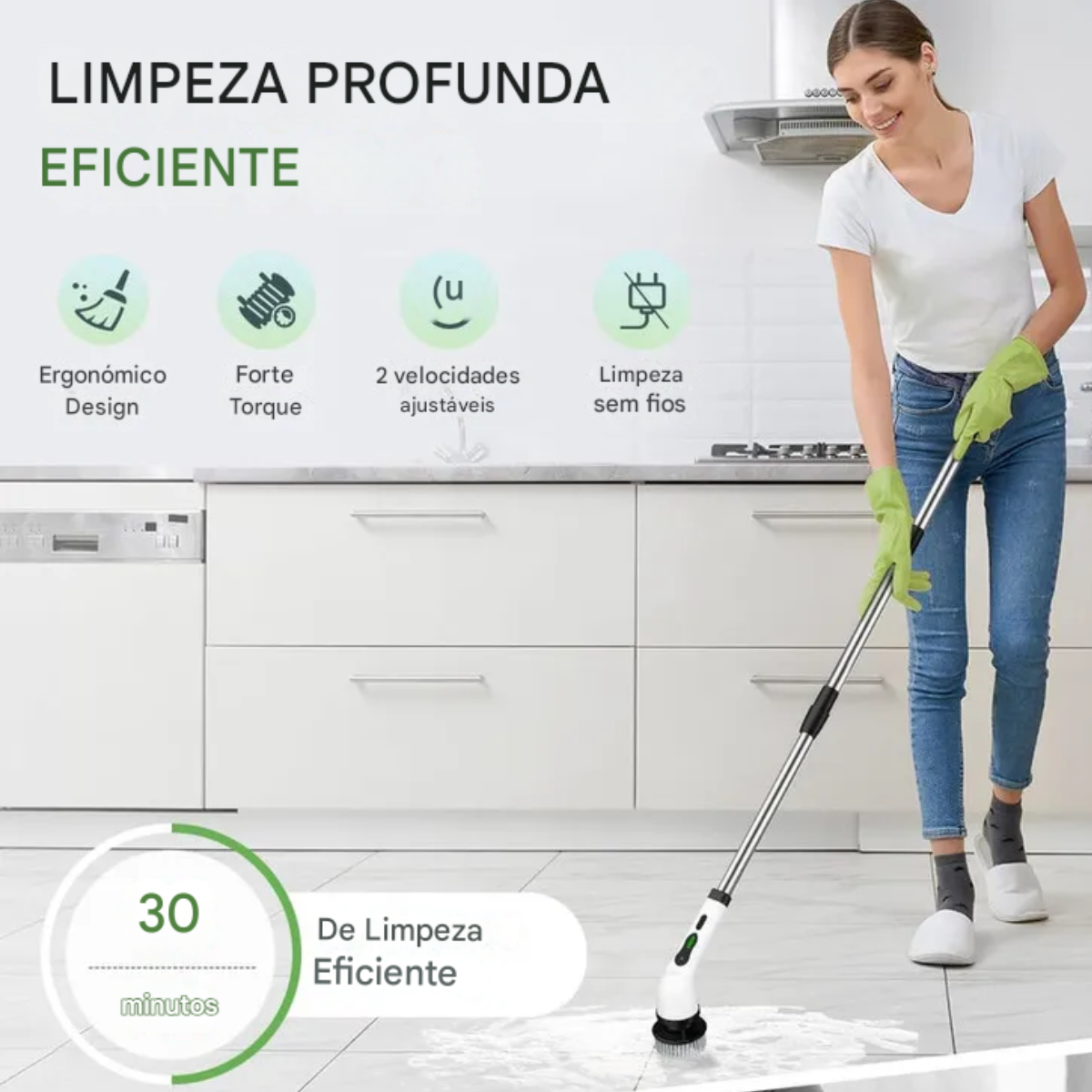 Atacado | Esfregador Elétrico Giratório Portátil 8 em 1 com Cabo Extensor e USB-C