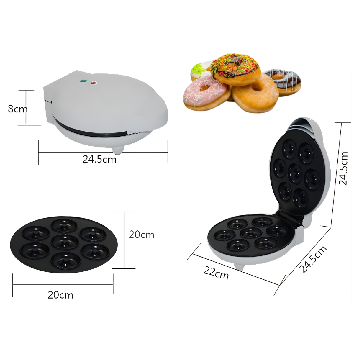 Atacado | Máquina de Donuts Elétrica 7 Cavidades Antiaderente