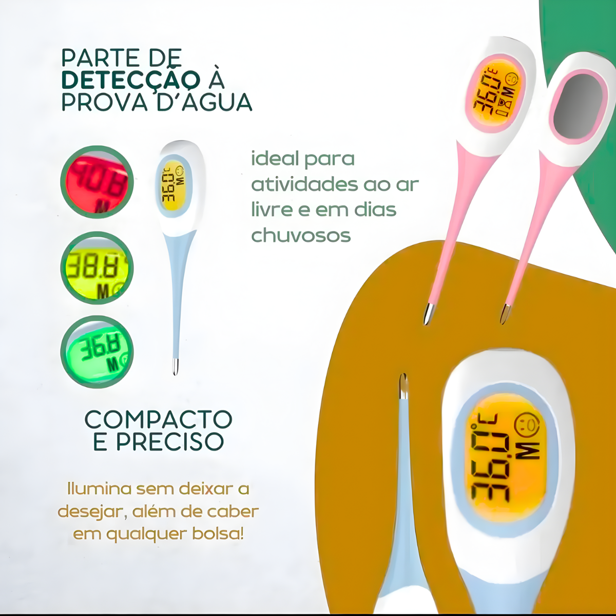 Atacado | Termômetro Clínico Digital HK-908 com Display LCD e Medição Rápida