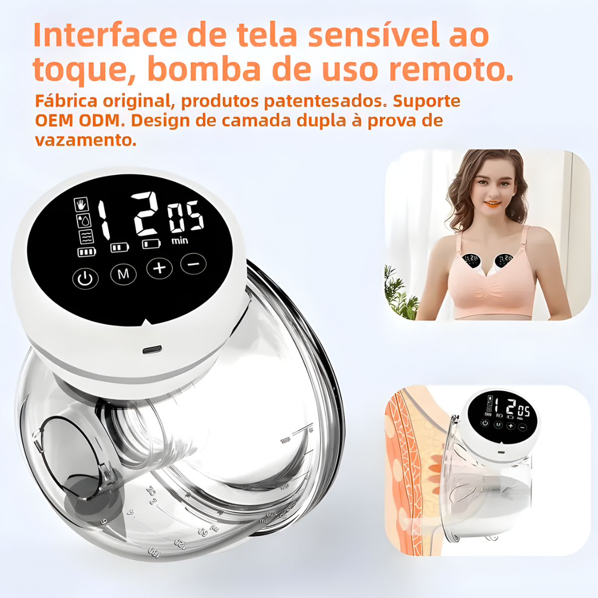 Atacado | Bomba Tira-Leite Elétrica Vestível Sem Fio Hands Free Silenciosa