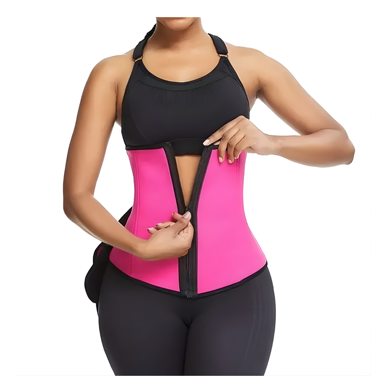 Atacado | Cinta Modeladora Neoprene Efeito Sauna Dupla Compressão com Zíper e Velcro