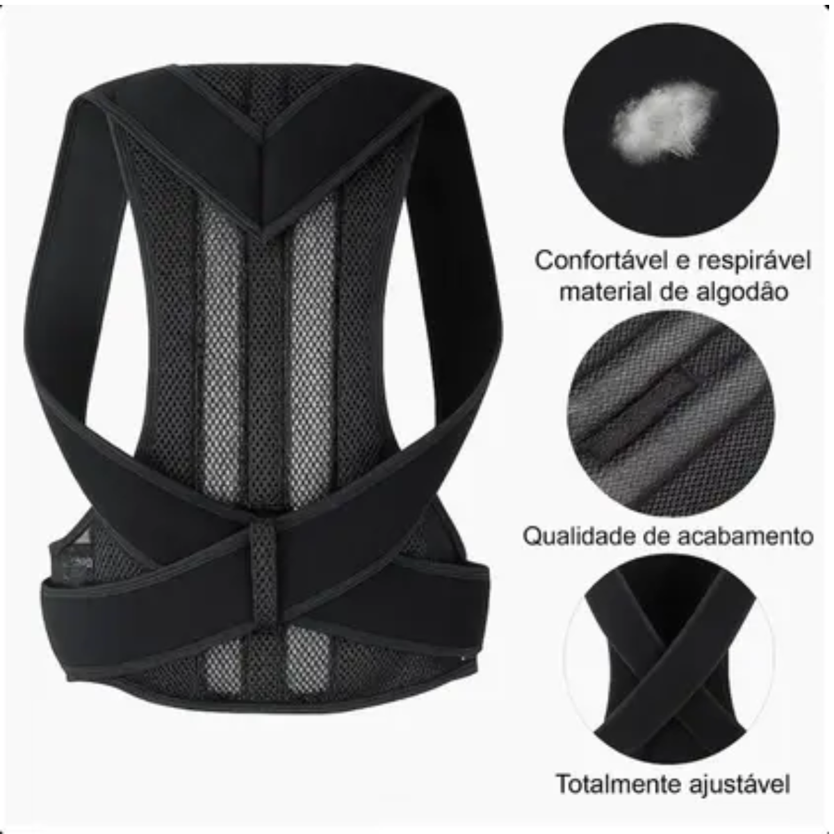Atacado | Corretor de Postura Masculino BBJ-072 Ortopédico com Suporte Lombar