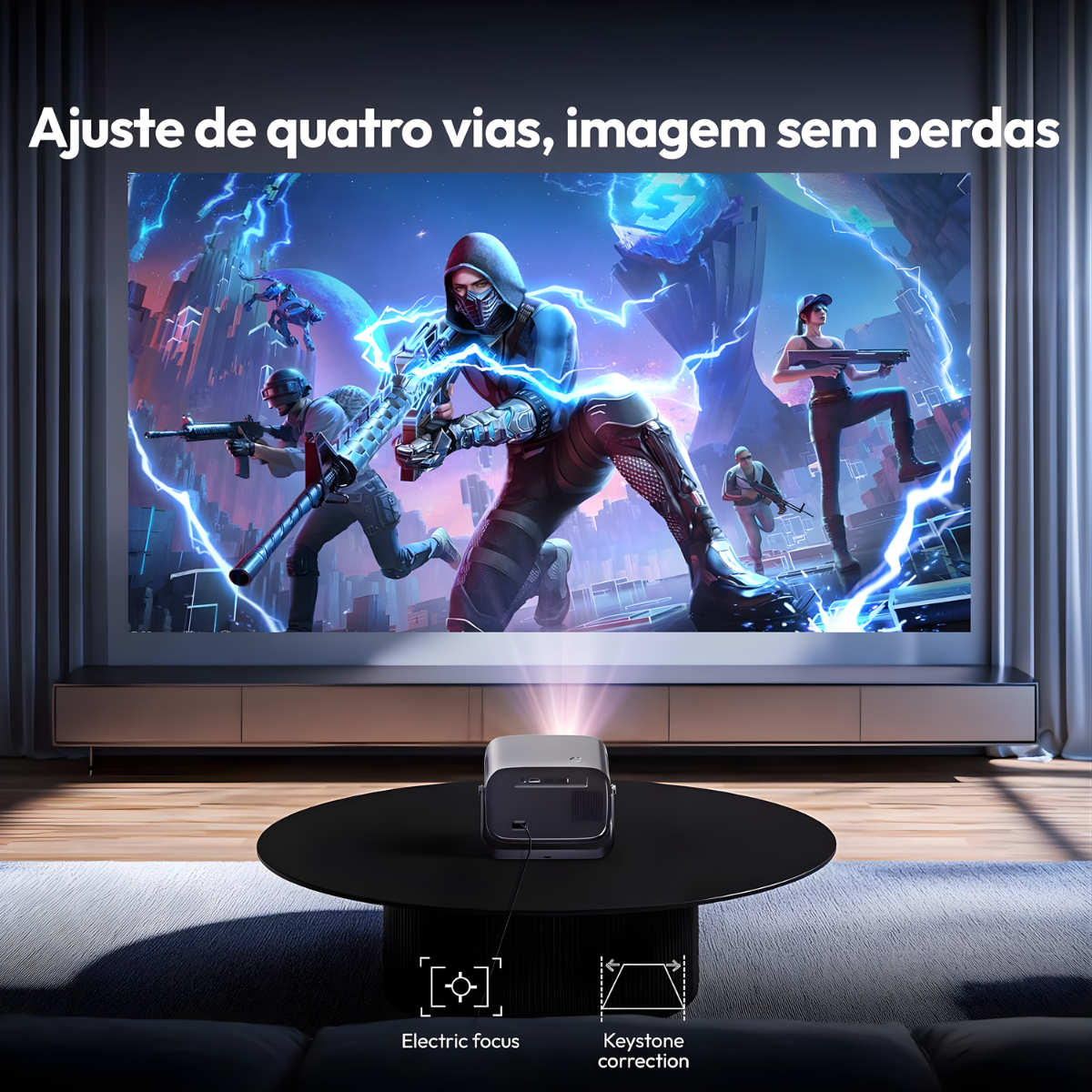 Atacado | Mini Projetor T15 Pro Android 11 WiFi Dual Band 360° HD 4K