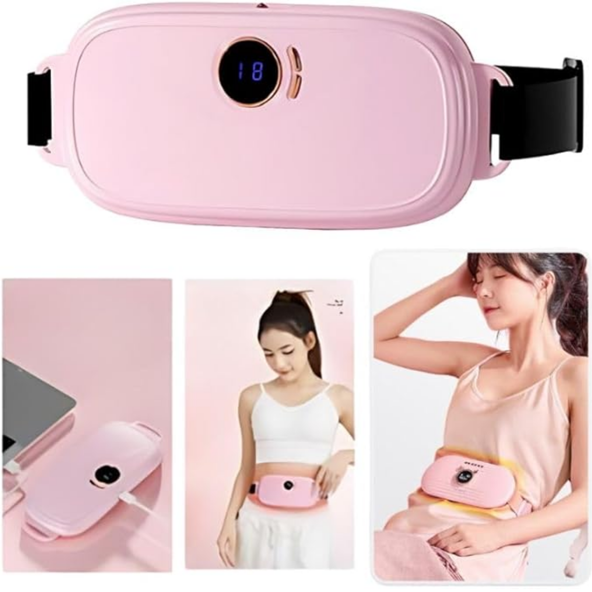 Atacado | Cinta Massageadora Térmica para Cólicas com Aquecimento e Vibração USB