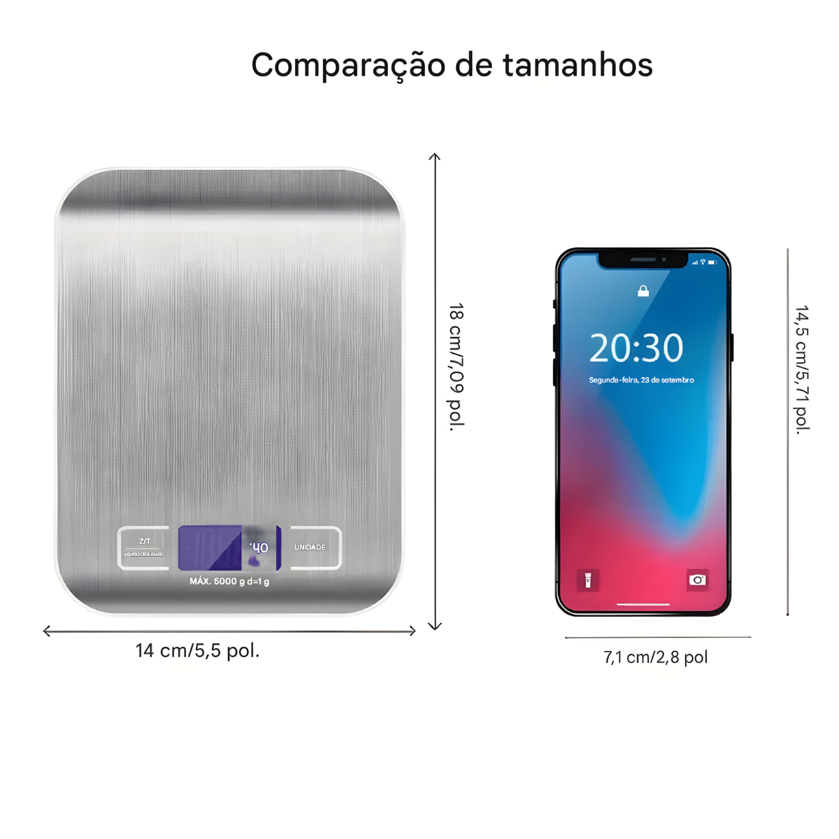 Atacado | Balança Digital de Cozinha 10kg Alta Precisão LCD Inox