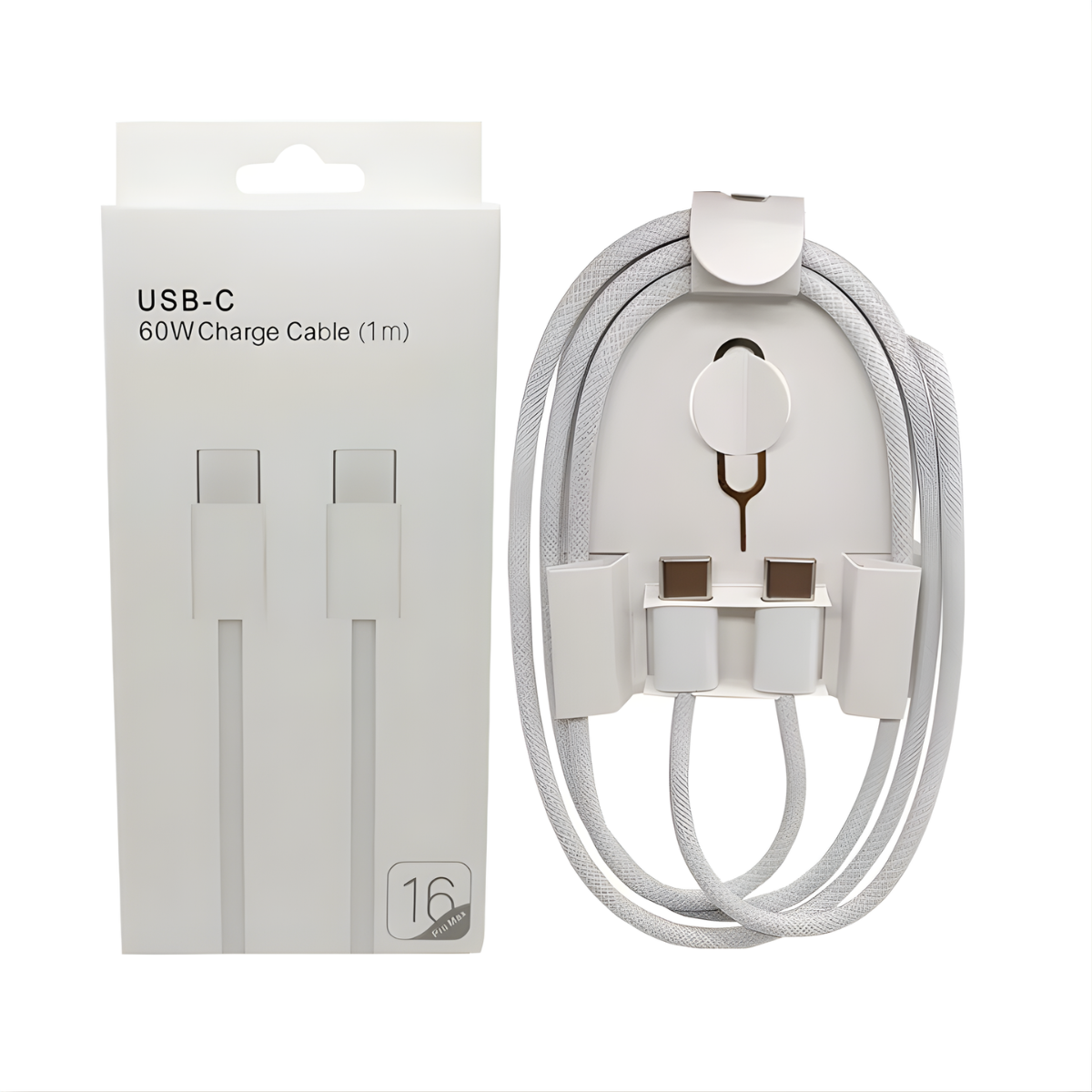 Atacado | Cabo USB-C para USB-C 60W 1m Trançado para Carregamento Rápido e Dados