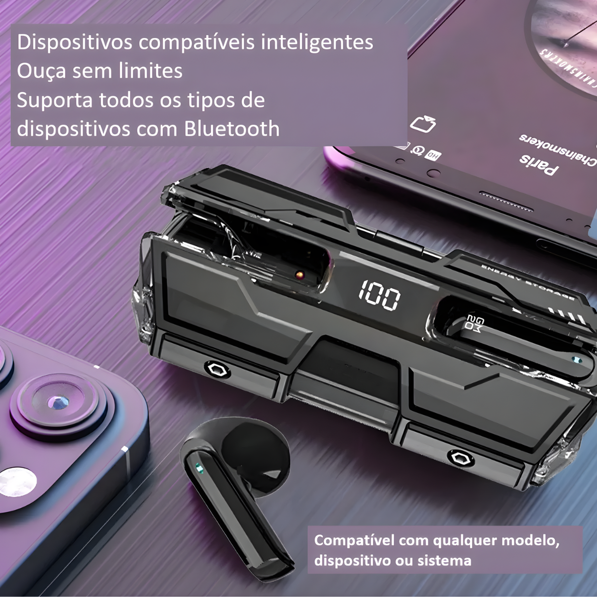 Atacado | Fone Bluetooth G20 Stereo Buds Gamer com Display LED e Modo Game