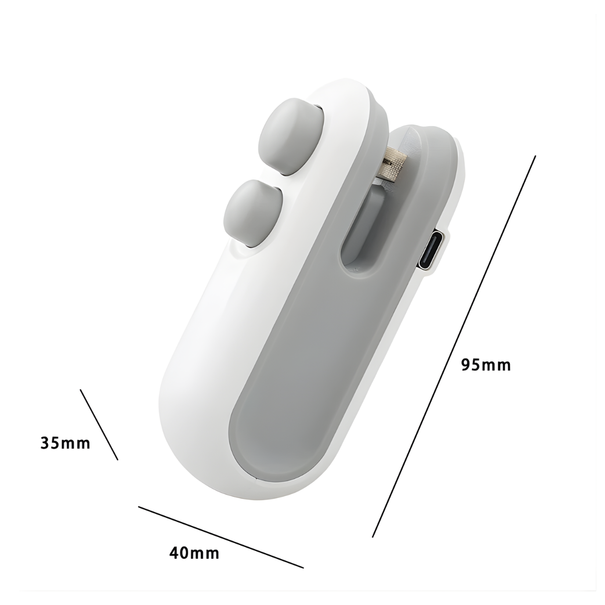 Atacado | Selador de Embalagens Portátil 2 em 1 com Cortador e USB (Fecha Sacos Plásticos)