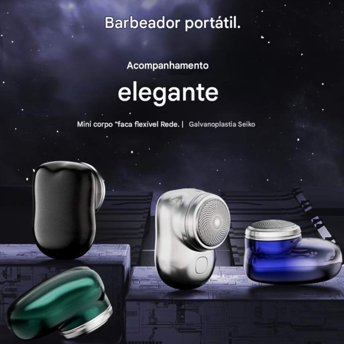 Atacado | Mini Barbeador Elétrico Portátil USB-C Recarregável à Prova d’Água