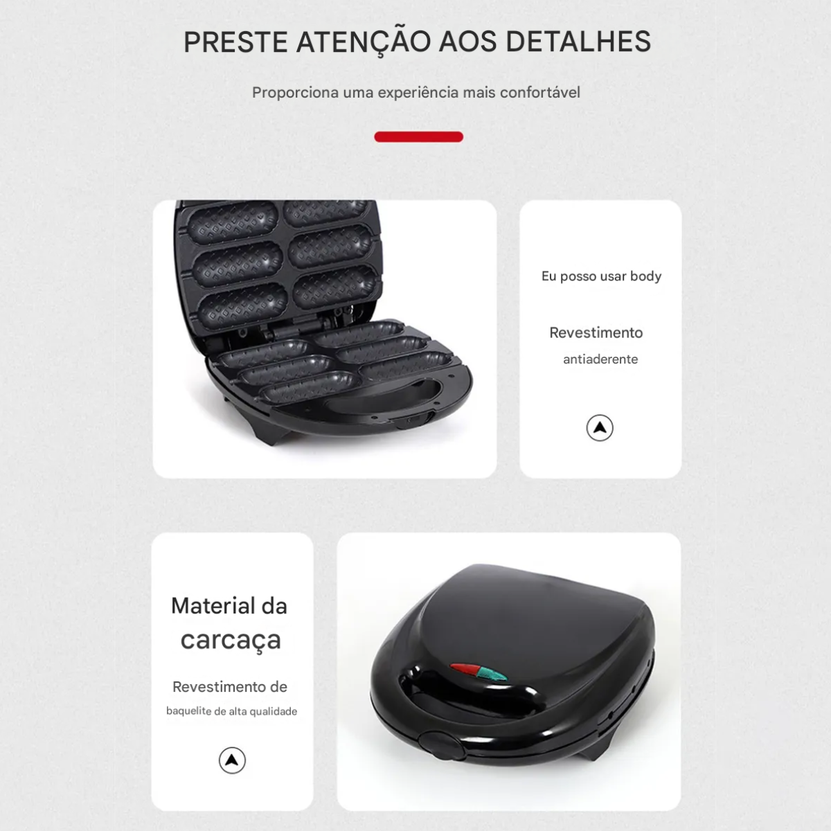 Atacado | Máquina de Crepe Suíço Elétrica 6 Cavidades Antiaderente