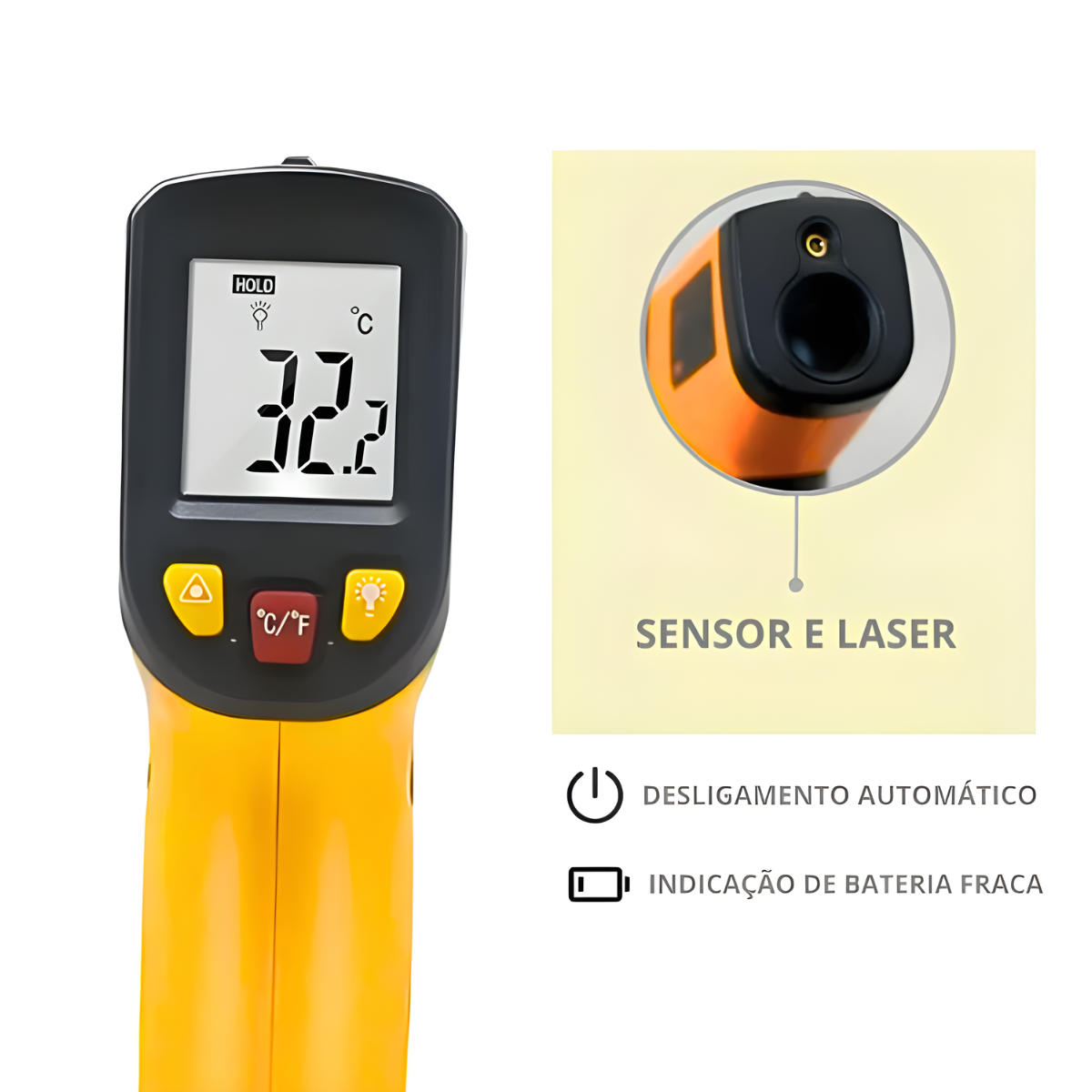 Atacado | Termômetro Infravermelho Digital GM-320 Laser Sem Contato -50°C a 380°C