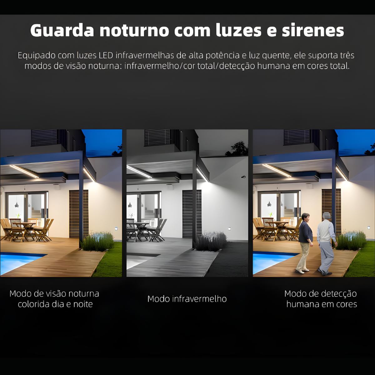 Atacado | Câmera de Segurança WiFi P20-SP3 3 Lentes 9MP Visão Noturna Colorida