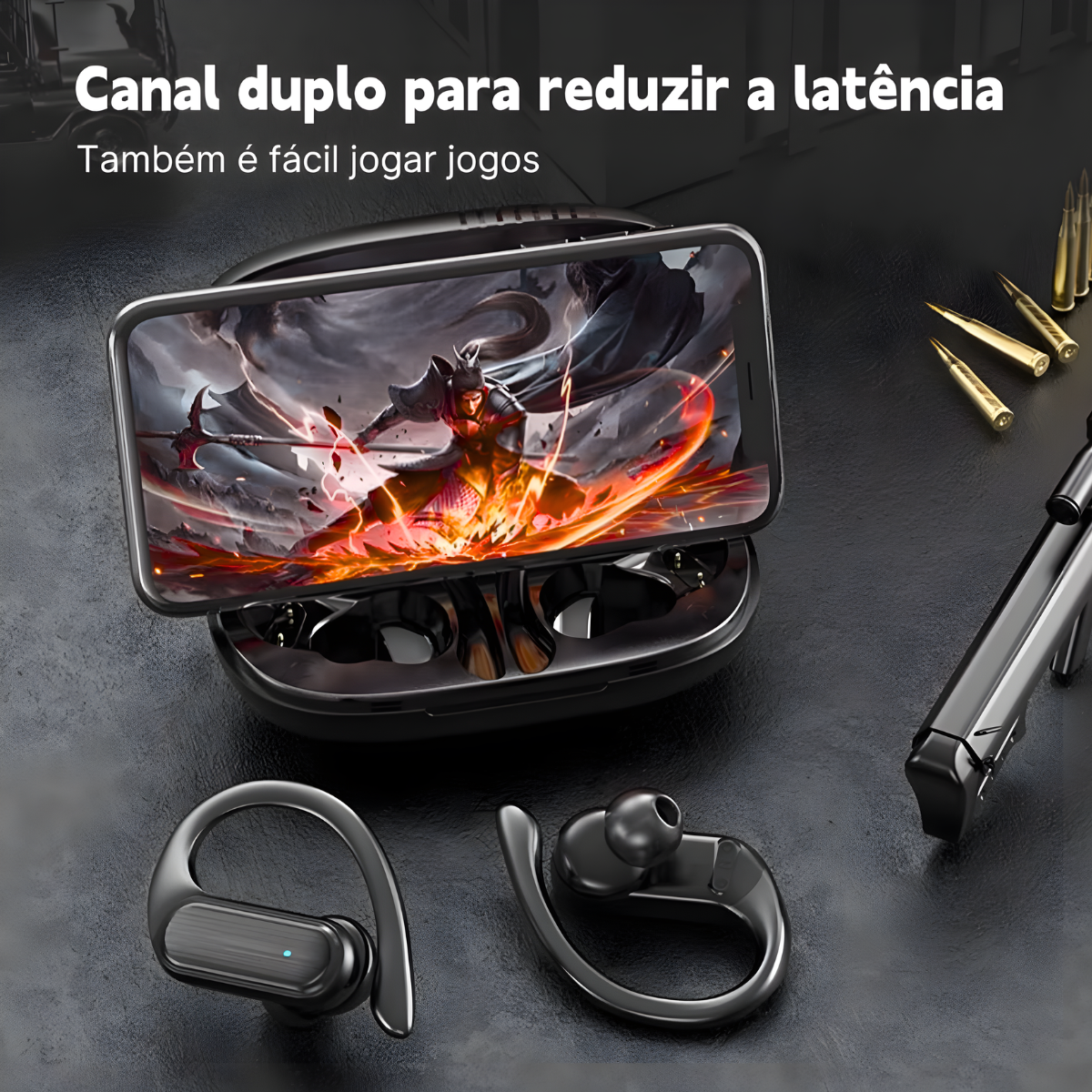 Atacado | Fone Bluetooth A520 Esportivo com Gancho Display LED e IPX5