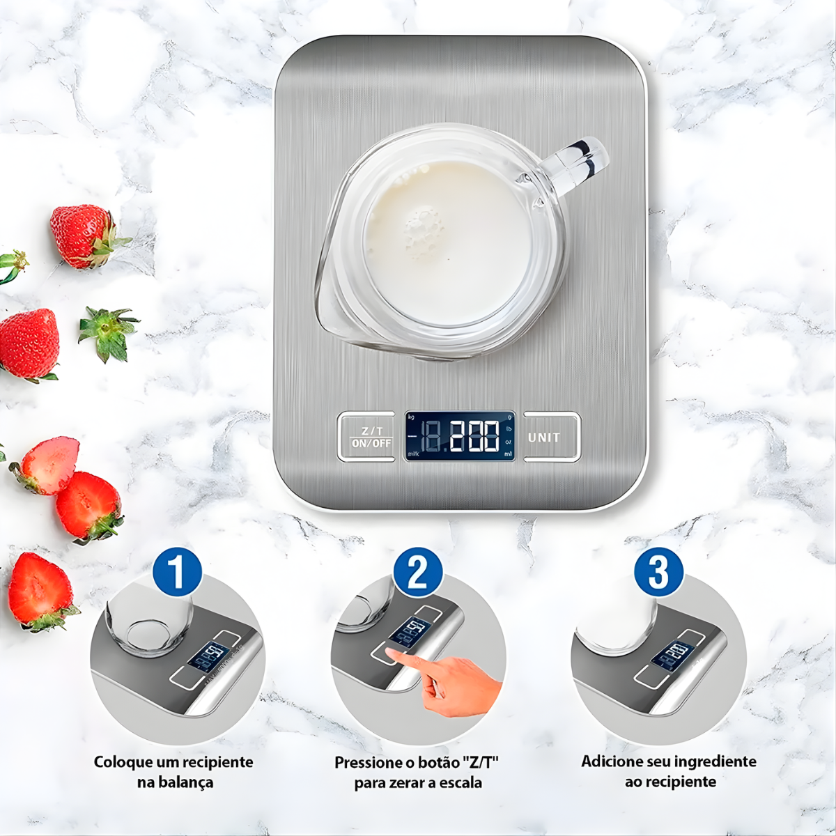 Atacado | Balança Digital de Cozinha 10kg Alta Precisão LCD Inox