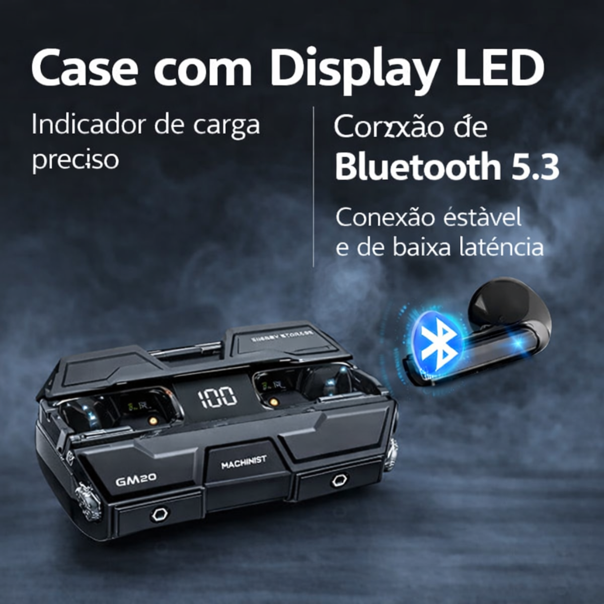 Atacado | Fone Bluetooth G20 Stereo Buds Gamer com Display LED e Modo Game