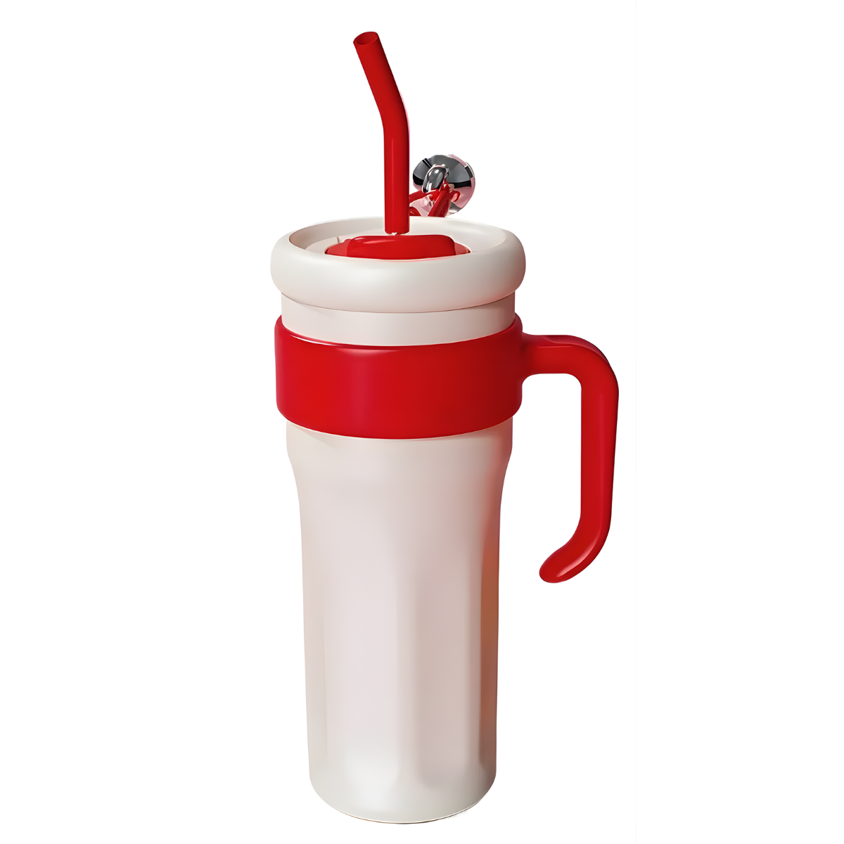 Atacado | Garrafa Térmica Inox 1200ml com Alça, Canudo de Silicone e Proteção Antiderrapante