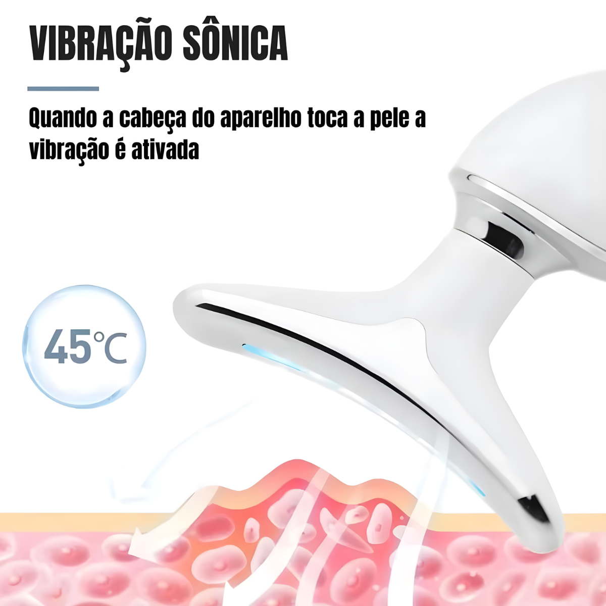 Atacado | Massageador Facial e Cervical com LED Fototerapia EMS Anti-Idade Rejuvenescimento