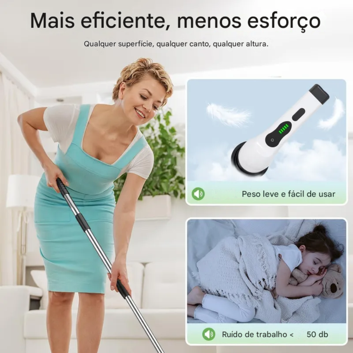 Atacado | Esfregador Elétrico Giratório Portátil 8 em 1 com Cabo Extensor e USB-C