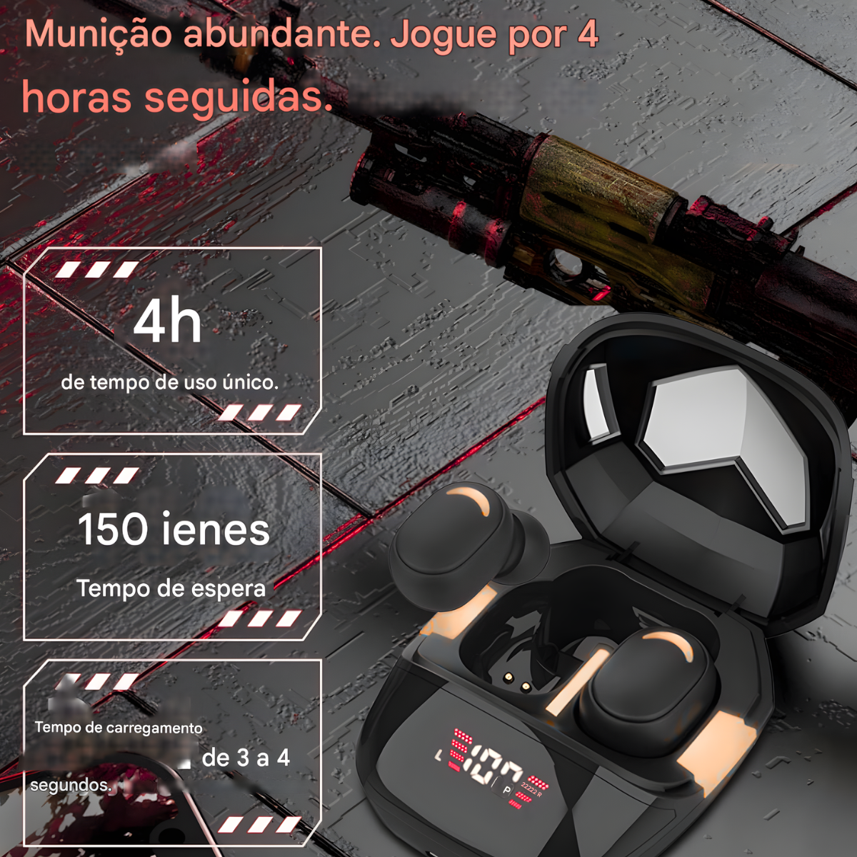 Atacado | Fone Bluetooth G7S TWS Gamer com LED RGB Baixa Latência