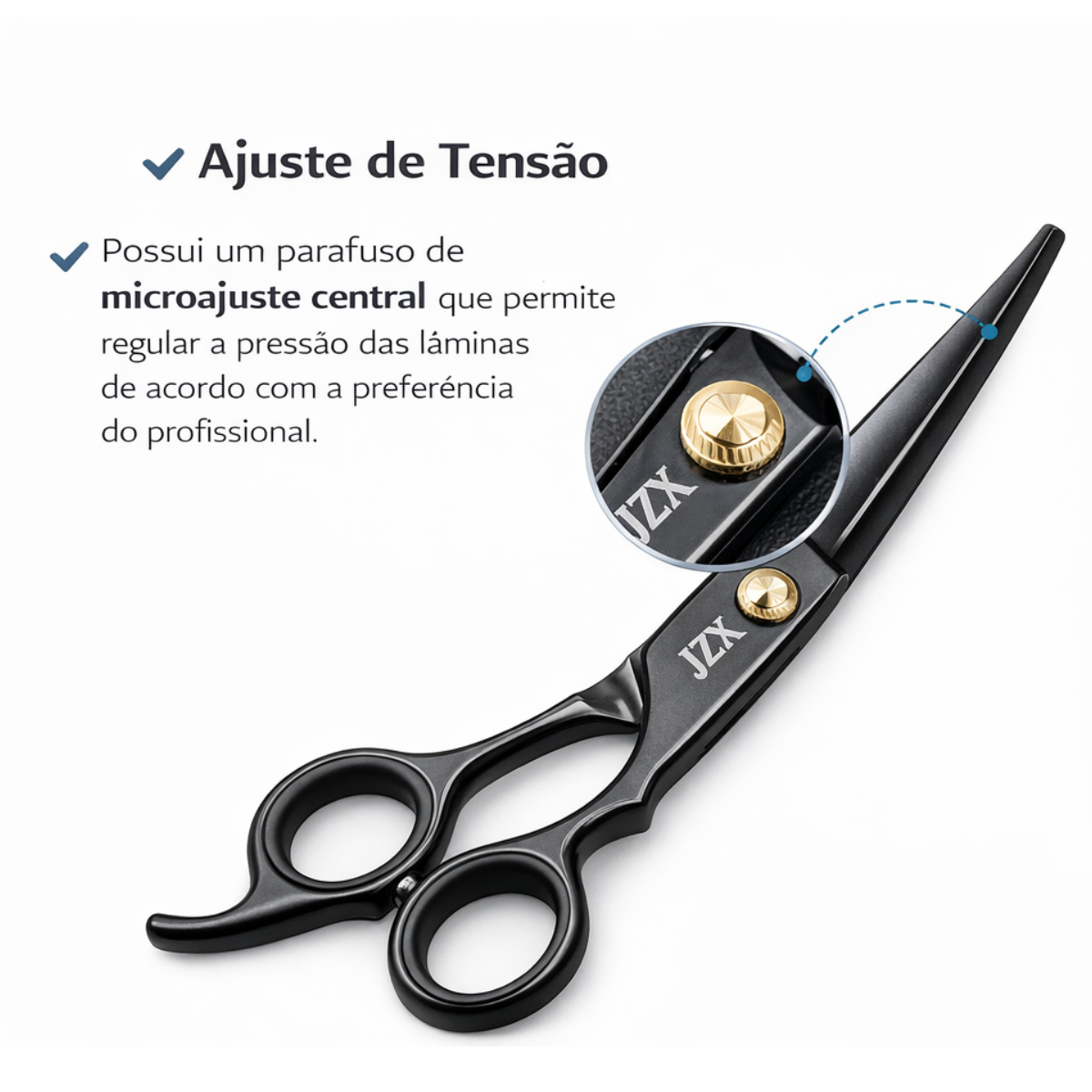 Atacado | Kit Profissional Barbeiro Tesoura Corte Desbaste Navalhete Preto