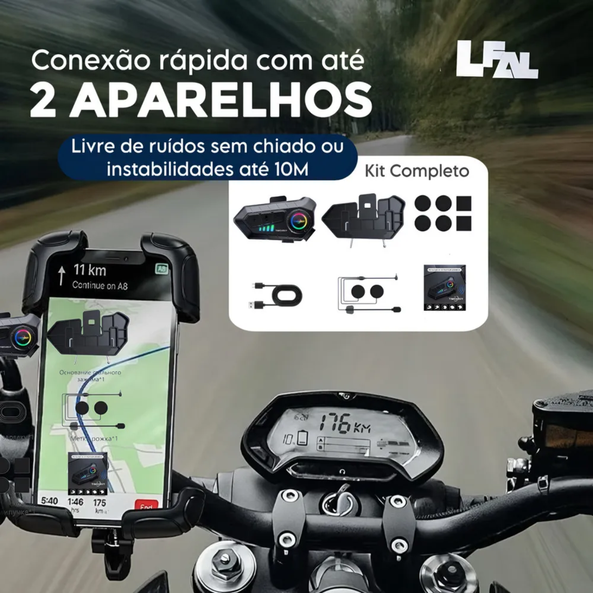 Atacado | Fone de Ouvido para Capacete Intercomunicador Bluetooth V10 – Comunicação para Moto