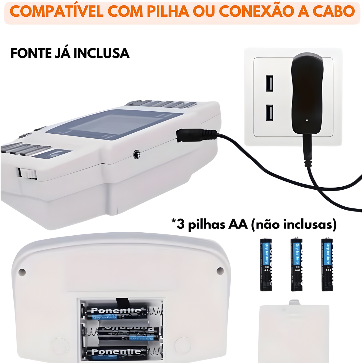 Atacado | Aparelho TENS/FES Eletroestimulador Muscular com Eletrodos e Múltiplos Modos