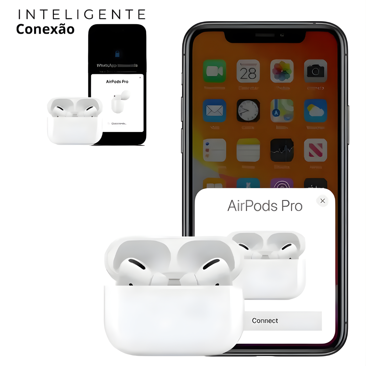 Atacado | Fone Bluetooth AirPro 2ª Geração 1:1 com ANC Pop-up iOS e Carregamento Sem Fio