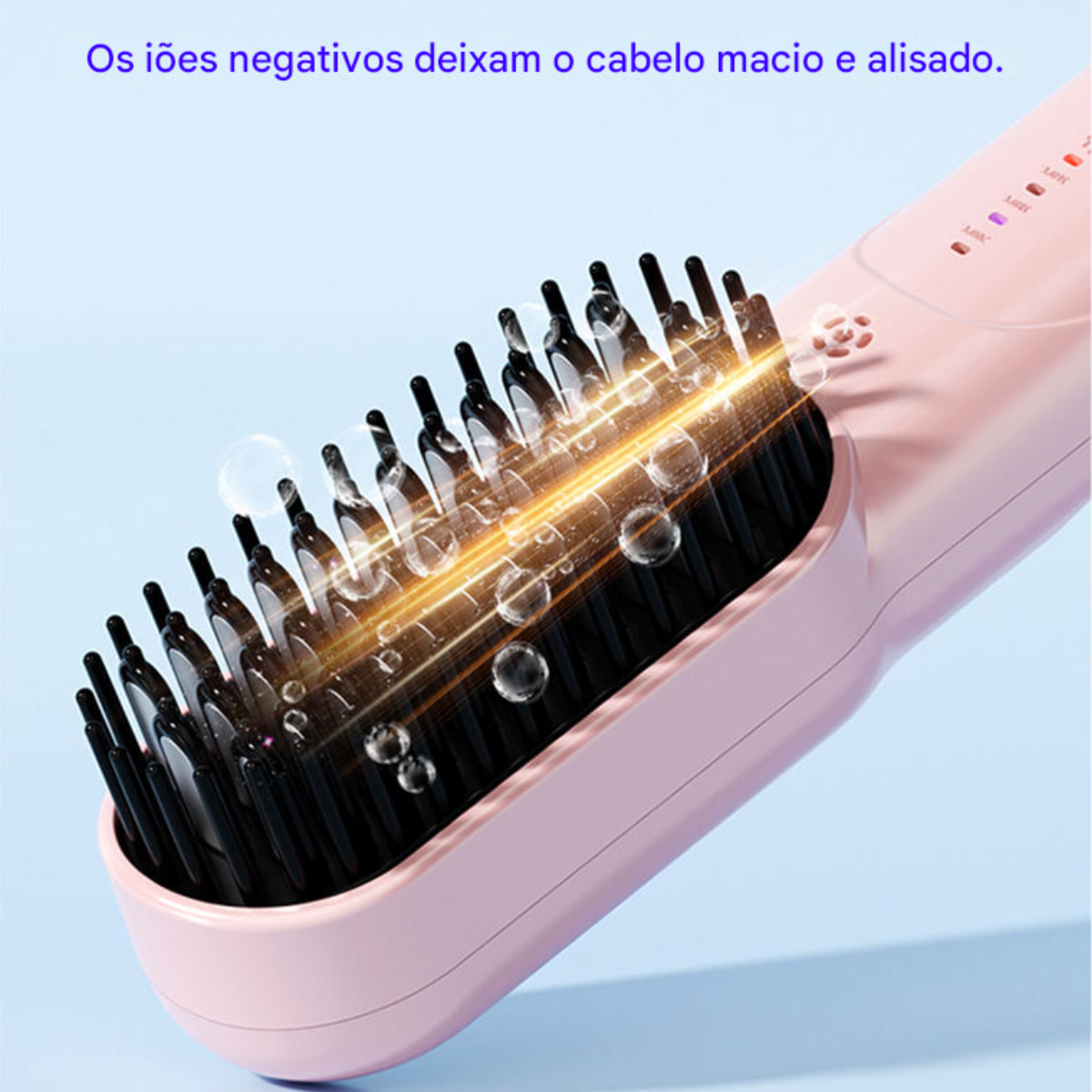 Atacado | Escova Alisadora Portátil Sem Fio - Recarregável Anti Frizz com Controle de Temperatura