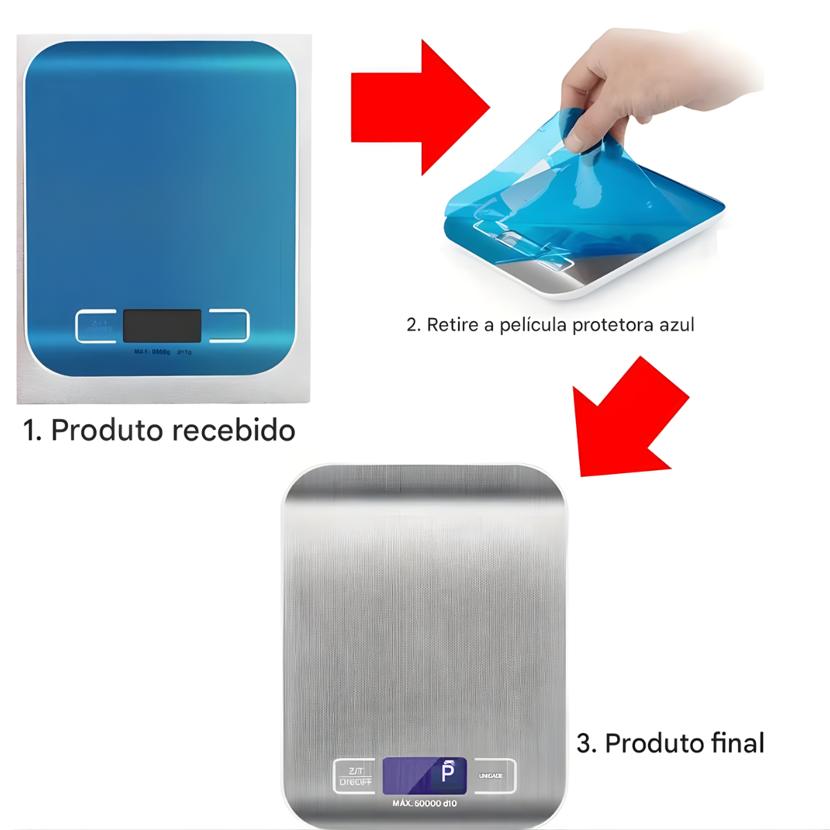 Atacado | Balança Digital de Cozinha 10kg Alta Precisão LCD Inox