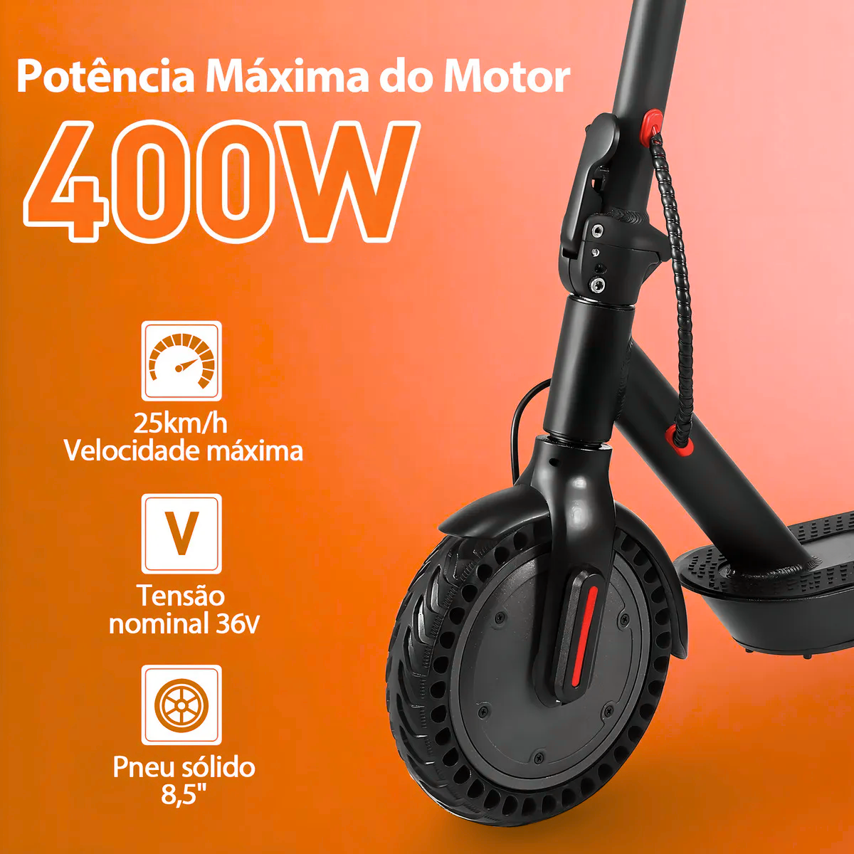 Atacado | Patinete Elétrico Dobrável 350W/500W com Bateria Recarregável e LED