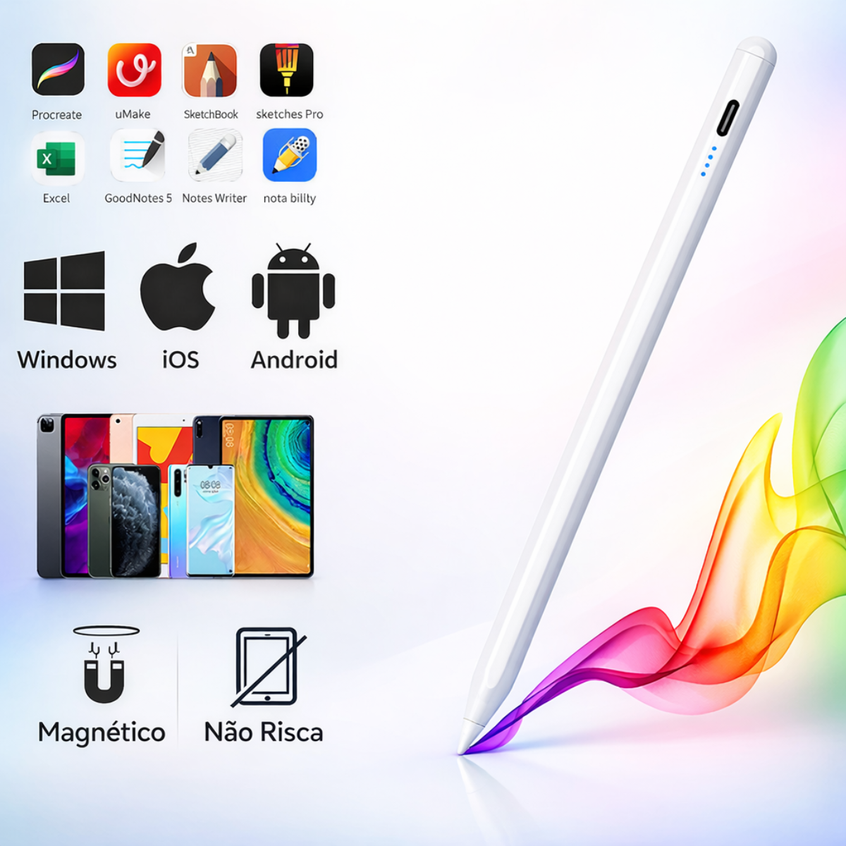 Atacado | Caneta Touch Stylus Universal para Celular Tablet Android iOS
