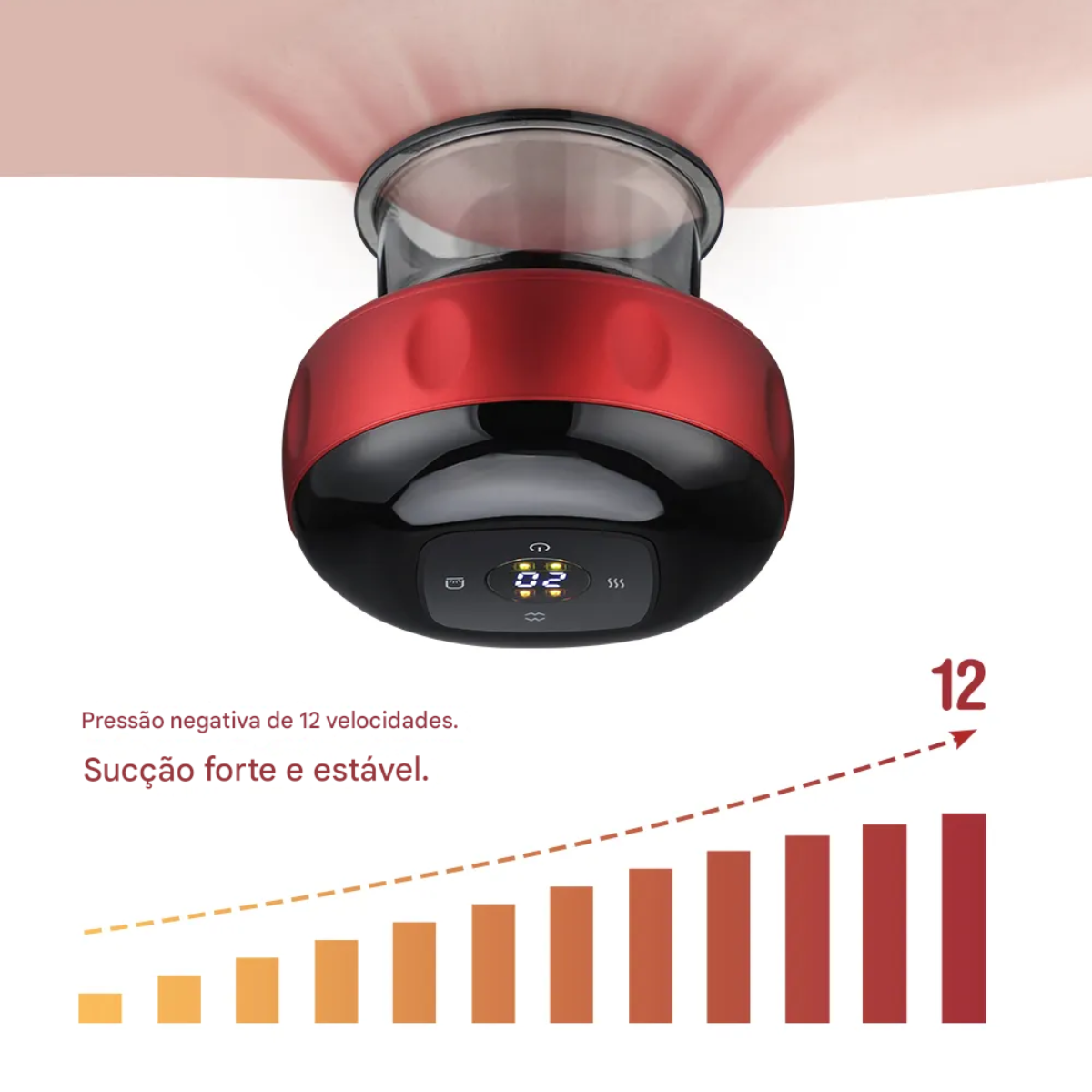Atacado | Máquina de Ventosaterapia Elétrica Smart Cupping com Aquecimento e Luz Vermelha